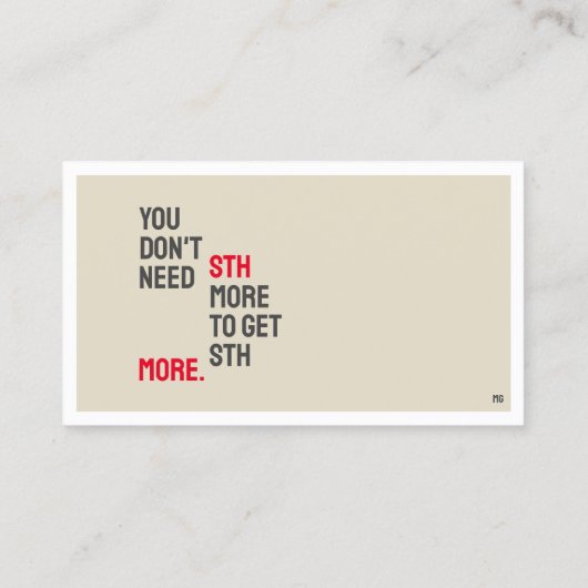 PHYSIQUE Carte de visite minimaliste (Dos)