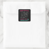 Physique Math Formula Plaisanterie Carré Sticker (Sac)