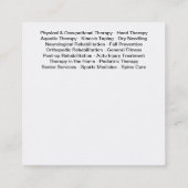 Physothérapeute Cartes de visite Médicales (Dos)