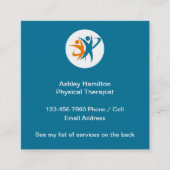 Physothérapeute Cartes de visite Médicales (Devant)