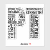 Physothérapeute PT Sticker Physothérapie (Feuille)