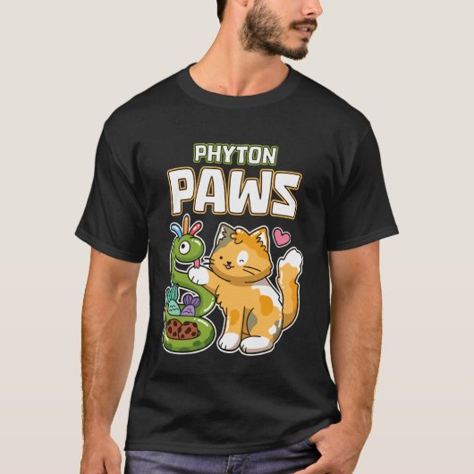 Phyton Pooten Grappige Kat Slang Python Programmer T-shirt (Voorkant)