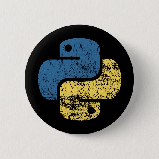 Phyton Programming Languange Retro Logo Button (Voorkant)