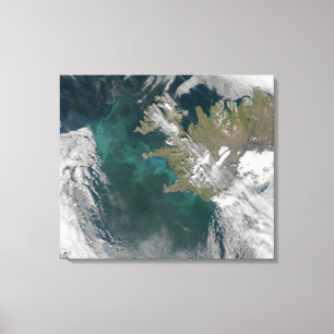 Phytoplankton bloom in de Noord-Atlantische Oceaan Canvas Afdruk