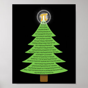 PI 3.14 Kerstboom cadeau voor Wiskunde liefhebbers Poster