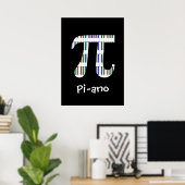 Pi-ano ~ Funny Math Music Poster Geek (Bureau à domicile)