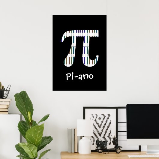 Pi-ano ~ Funny Math Music Poster Geek (Bureau à domicile)