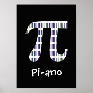 Pi-ano ~ Funny Wiskunde Music Geek Poster Variatie