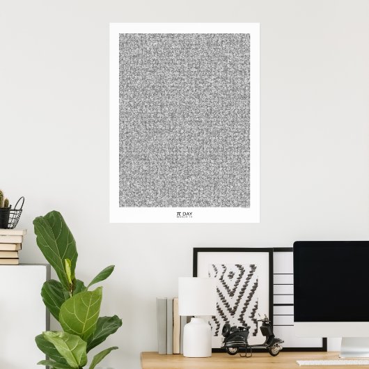 Pi art - Grafische Pi tot op 31.415e decimaal Poster (Thuiskantoor)