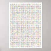 Pi art - Pi tot op 3,141e decimaal Poster (Voorkant)