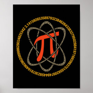 Pi Atom - Pi Dag en Wiskunde Liefhebber Gift Poster