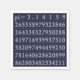 Pi Cijfers PiDay Party Mathematics Numbers Blue Servet