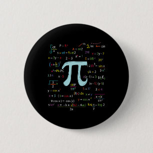 Pi Circle Number Formulas Nerdy Wiskundigen Pi Ronde Button 5,7 Cm