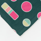 Pi Circles and Bars Pattern 271019v1 - Donkergroen Fleece Deken (Hoek)