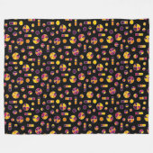 Pi Circles en Bars Pattern 271019v2 - Zwart Fleece Deken (Voorkant (Horizontaal))