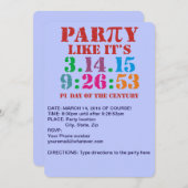 Pi-daagse uitnodiging 2015 partij zoals 3.14.15 9: (Voorkant / Achterkant)