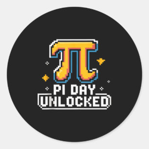 Pi-dag 14 maart Wiskunde Nerd Taart Eten Grappig C Ronde Sticker