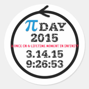 Pi-dag 2015: Eenmaal in leven Ronde Sticker