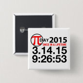 Pi Dag 2015 Vierkante Button 5,1 Cm (Voorkant /achterkant)