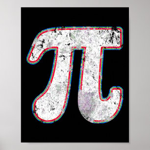 PI Dag 2025 Retro Wiskunde Docent Vrouwen Mannen Poster