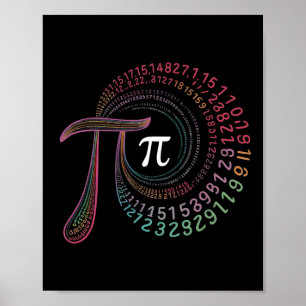PI Dag 3.14159 PI Symbool Wetenschap en Wiskunde D Poster