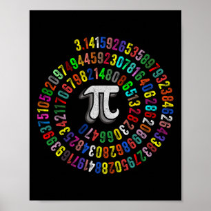 PI Dag 3.14159 PI Symbool Wetenschap en Wiskunde D Poster