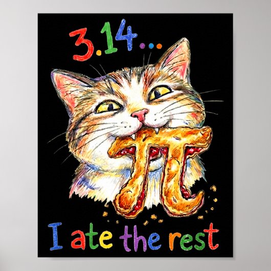 Pi-dag 3.14 Grappige Taart Menukaart Poster _ Wisk (Voorkant)