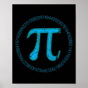 Pi Dag 3.14 maart 14e Wiskunde Leraar Vintage Pi Poster