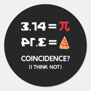 Pi-dag 3.14 Symbool-incidentie volgens mij niet ve Ronde Sticker