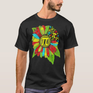 Pi-dag 3 14 Zonnebloem Symbool Wiskunde Geek Nerd T-shirt
