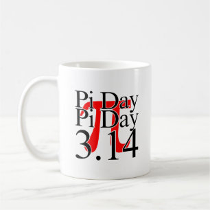 PI dag 3.14 zwart en rood Koffiemok