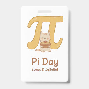 Pi-dag Cute Katansichtkaart – Zoet & Oneindig Wi Badge
