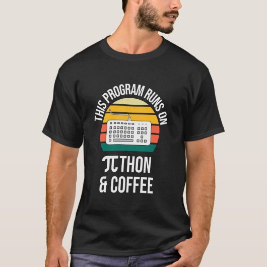 Pi-dag Dit Programma Draait Op Python T-shirt (Voorkant)