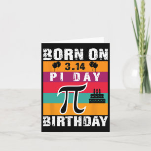 Pi dag geboren op Pi dag verjaardag 3.14 taart Kaart