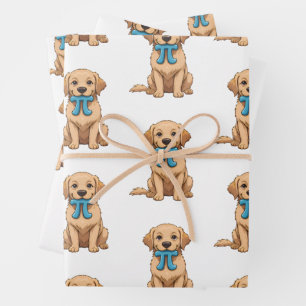 Pi Dag Hond Met Pi Symbool Cute Pi Dag Inpakpapier Vel