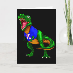 Pi-dag Rex Dinosaurus T-shirt Wiskunde Cadeau Mann Kaart
