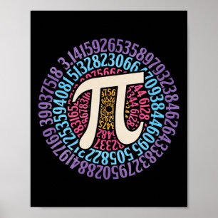 PI Dag Shirt Circulair 3.14 PI Wiskunde Studenten Poster