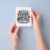 Pi-dag team viering ontwerp flyer (Hand)