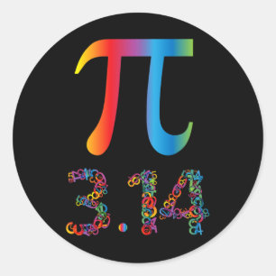 Pi Dag voor Vrouwen Kinder Mannen Grappige Gift Gr Ronde Sticker