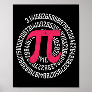 Pi-dag Wiskunde Nerd Geek 3.1415 Irrationeel Numme Poster