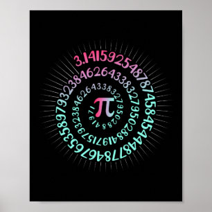 Pi-dag Wiskunde Nerd Geek 3.1415 Irrationeel Numme Poster