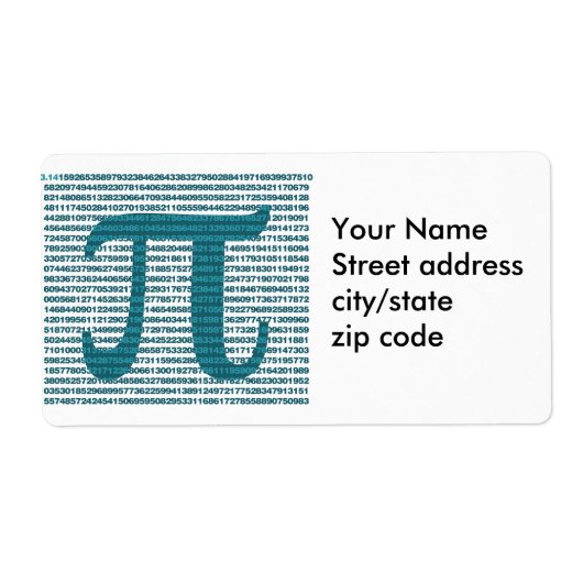 Pi-dagnummers Etiket (Voorkant)