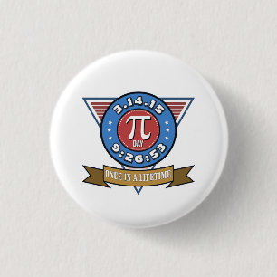 Pi-dagsymbool voor Wiskunde Nerds op 14 maart Butt Ronde Button 3,2 Cm