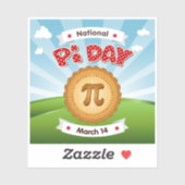 Pi Day, 14 Mars Sticker Vinyl (Feuille)