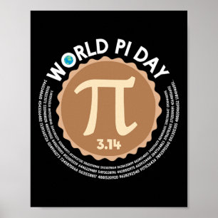 Pi Day - 3.14 maart 14 - Wiskunde Geometrie Nerd - Poster