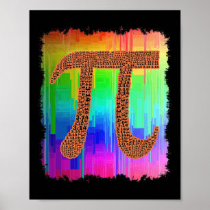 Pi Day 3.14 maart 14th Cool Funny Nerd Wiskunde Ge Poster