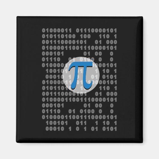 Pi Day ASCII Binaire Code 3.14 Pi Symbool Wiskunde Magneet (Voorkant)