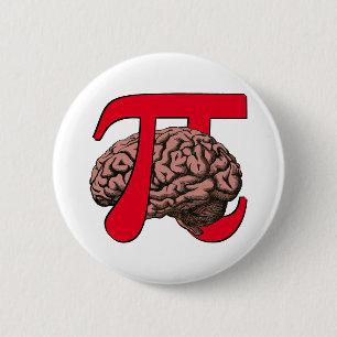 Pi Day Brain Ronde Button 5,7 Cm