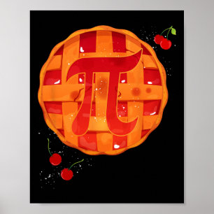 Pi Day Cherry Pie Wiskunde Teacher Funny Thanksgiv Poster