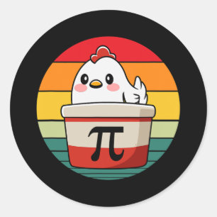 Pi Day Chicken Pot Pie Funny Wiskunde Teacher Nerd Ronde Sticker